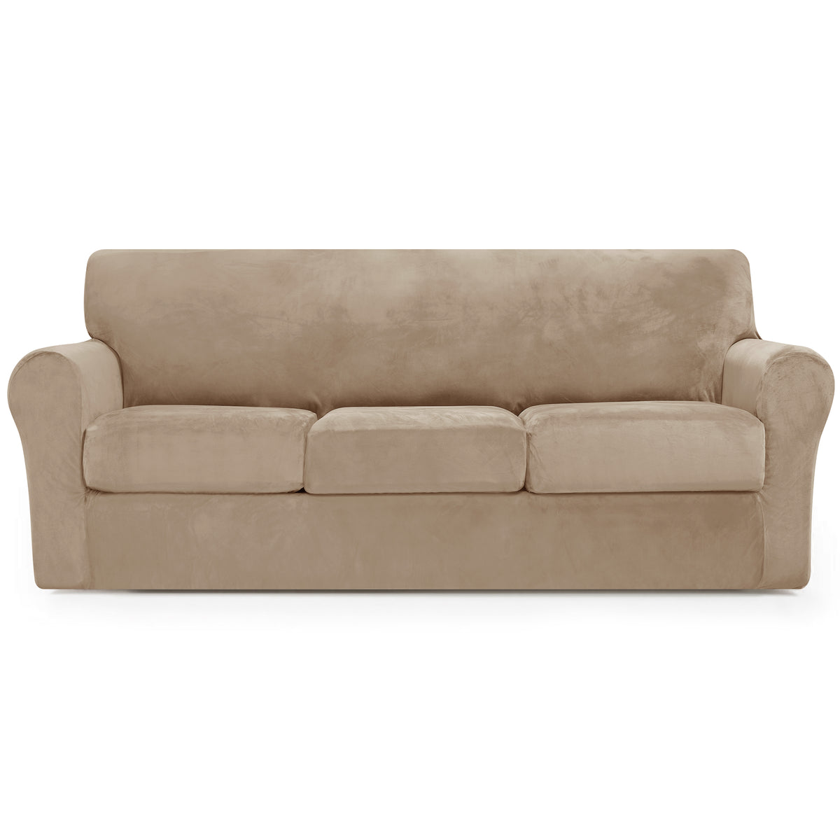 CHUN YI Velvet Armchair Cover, 2-Pieces High Stretch and Washable Sofa Covers, Non Slip Couch Cover, Luxury Soft Sofa Slipcover for Pet