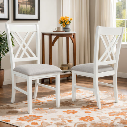 CHUN YI Farmhouse Solid Wood Dining Chairs, Set of 2