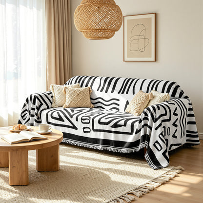 CHUN YI Chenille Couch Cover, Soft Sectional Sofa Covers for Dogs, Washable Couch Covers for 2 Cushion Couch Sofa, Boho L shaped Slipcover, Multi-Use Furniture Protector