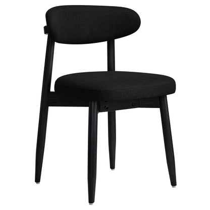 CHUN YI Beige Dining Chairs Set of 2 Mid Century Modern Upholstered Side Dining Chair for Dining Room & Kitchen
