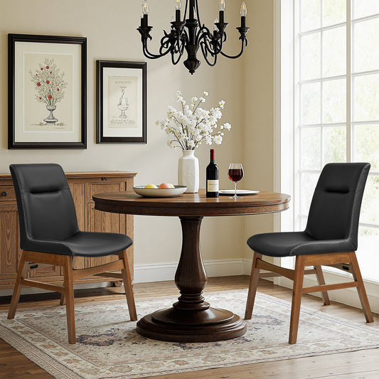 CHUN YI Modern Farmhouse Faux Leather Dining Chairs, Upholstered Kitchen Chairs