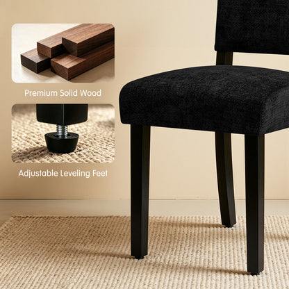 CHUN YI Chenille Upholstered Dining Chairs Open Back Kitchen Dining Room Chairs