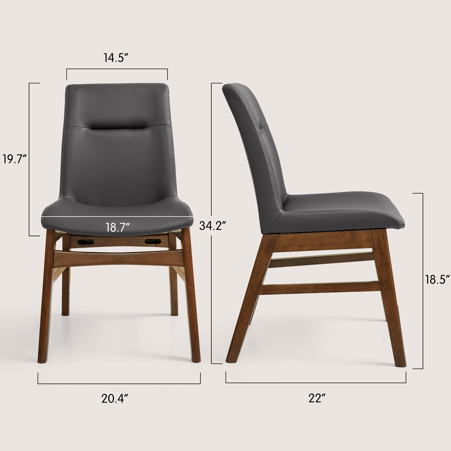 CHUN YI Modern Farmhouse Faux Leather Dining Chairs, Upholstered Kitchen Chairs
