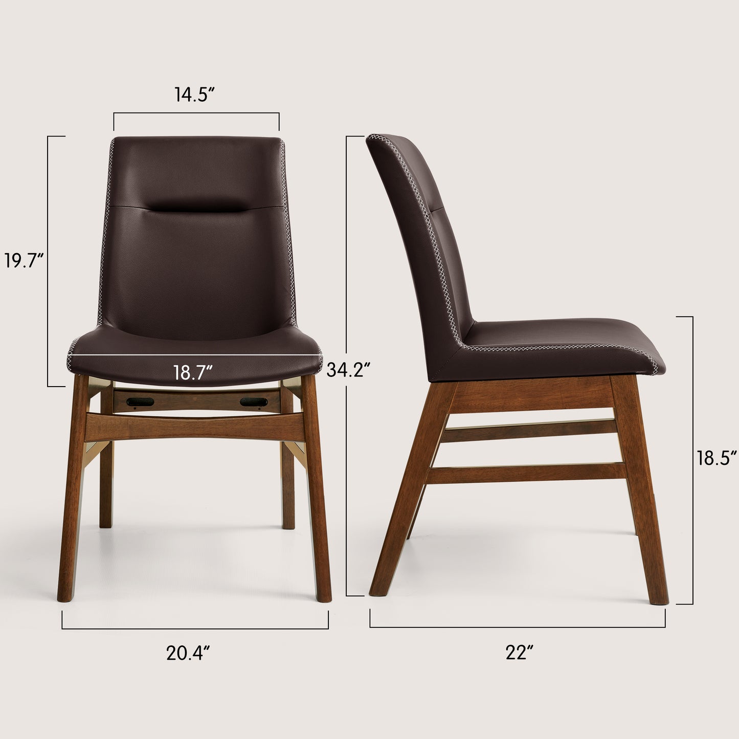 CHUN YI Modern Farmhouse Faux Leather Dining Chairs, Upholstered Kitchen Chairs