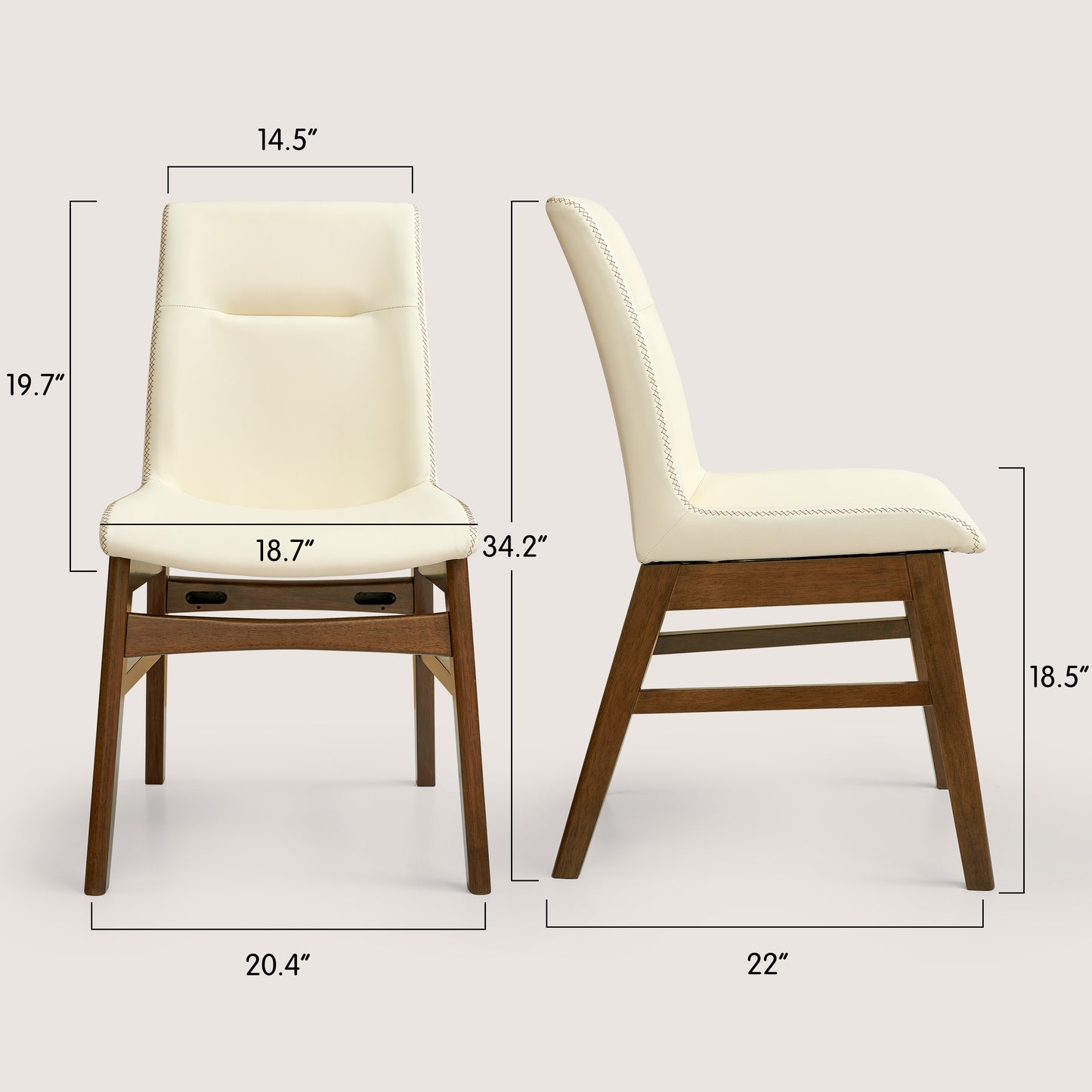 CHUN YI Modern Farmhouse Faux Leather Dining Chairs, Upholstered Kitchen Chairs