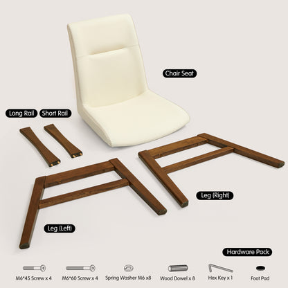CHUN YI Modern Farmhouse Faux Leather Dining Chairs, Upholstered Kitchen Chairs