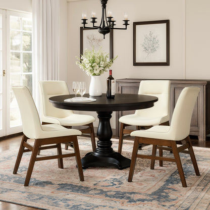 CHUN YI Modern Farmhouse Faux Leather Dining Chairs, Upholstered Kitchen Chairs
