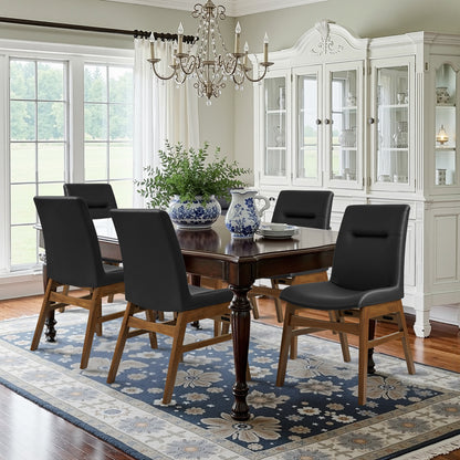 CHUN YI Modern Farmhouse Faux Leather Dining Chairs, Upholstered Kitchen Chairs