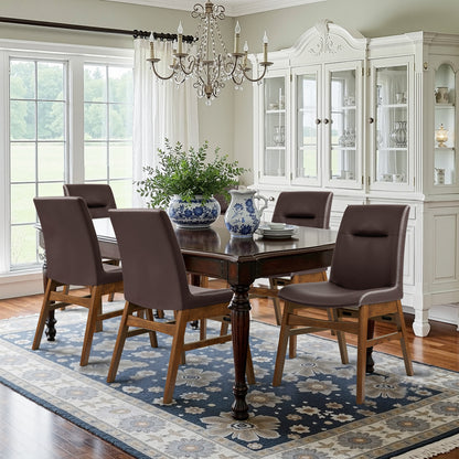 CHUN YI Modern Farmhouse Faux Leather Dining Chairs, Upholstered Kitchen Chairs