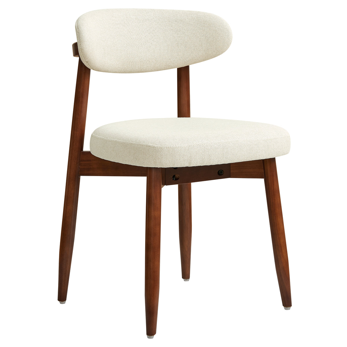 CHUN YI Beige Dining Chairs Set of 2 Mid Century Modern Upholstered Side Dining Chair for Dining Room & Kitchen