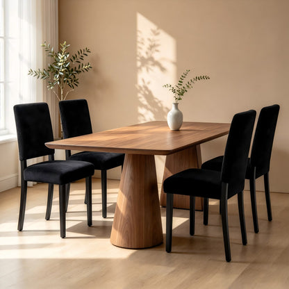 CHUN YI Chenille Upholstered Dining Chairs Open Back Kitchen Dining Room Chairs