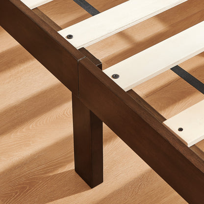 CHUN YI 12" Solid Wood Platform Bed Frame with Wooden Slats