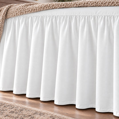 CHUN YI Dust Ruffled Twin Size Bed Skirt, 14 Inch Drop Bedskirt with Split Corners, Washable Smooth Soft Bed Frame Cover