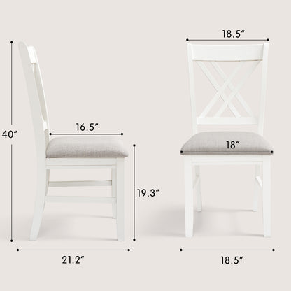 CHUN YI Farmhouse Solid Wood Dining Chairs, Set of 2