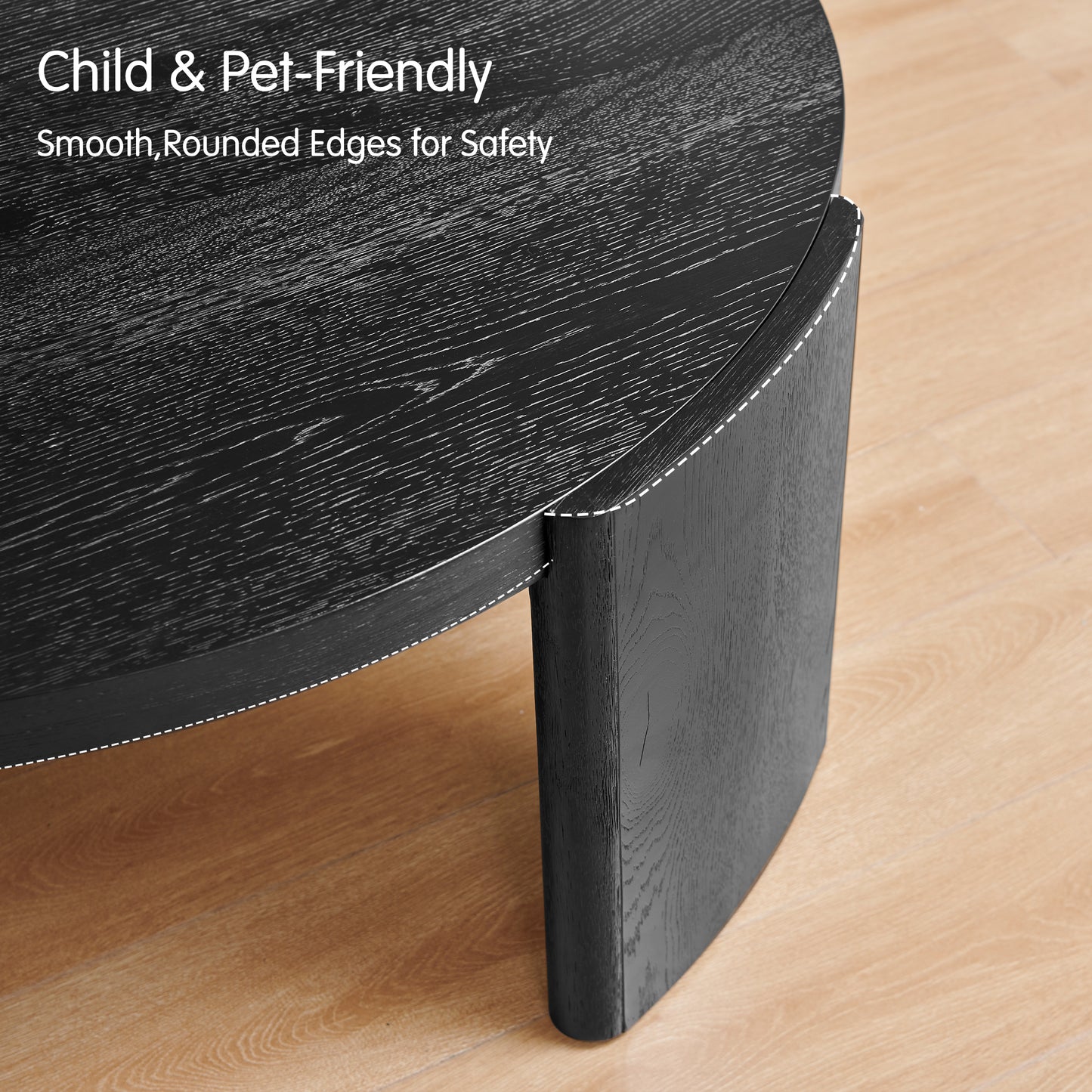 CHUN YI 40" Round Coffee Table for Living Room, Wood Grain Finish, Modern Wood Center Table