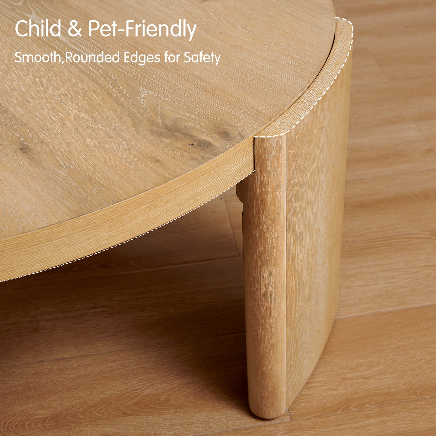 CHUN YI 40" Round Coffee Table for Living Room, Wood Grain Finish, Modern Wood Center Table