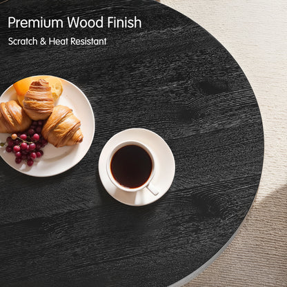CHUN YI 40" Round Coffee Table for Living Room, Wood Grain Finish, Modern Wood Center Table