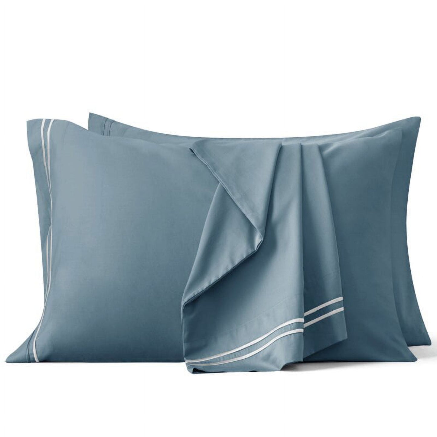 CHUN YI 2 Pieces Pillow Covers Silky Bed Pillowcase Ultra-Soft Breathable Comfortable Pillowcases Set (Twin/Full/Queen,Light Blue)