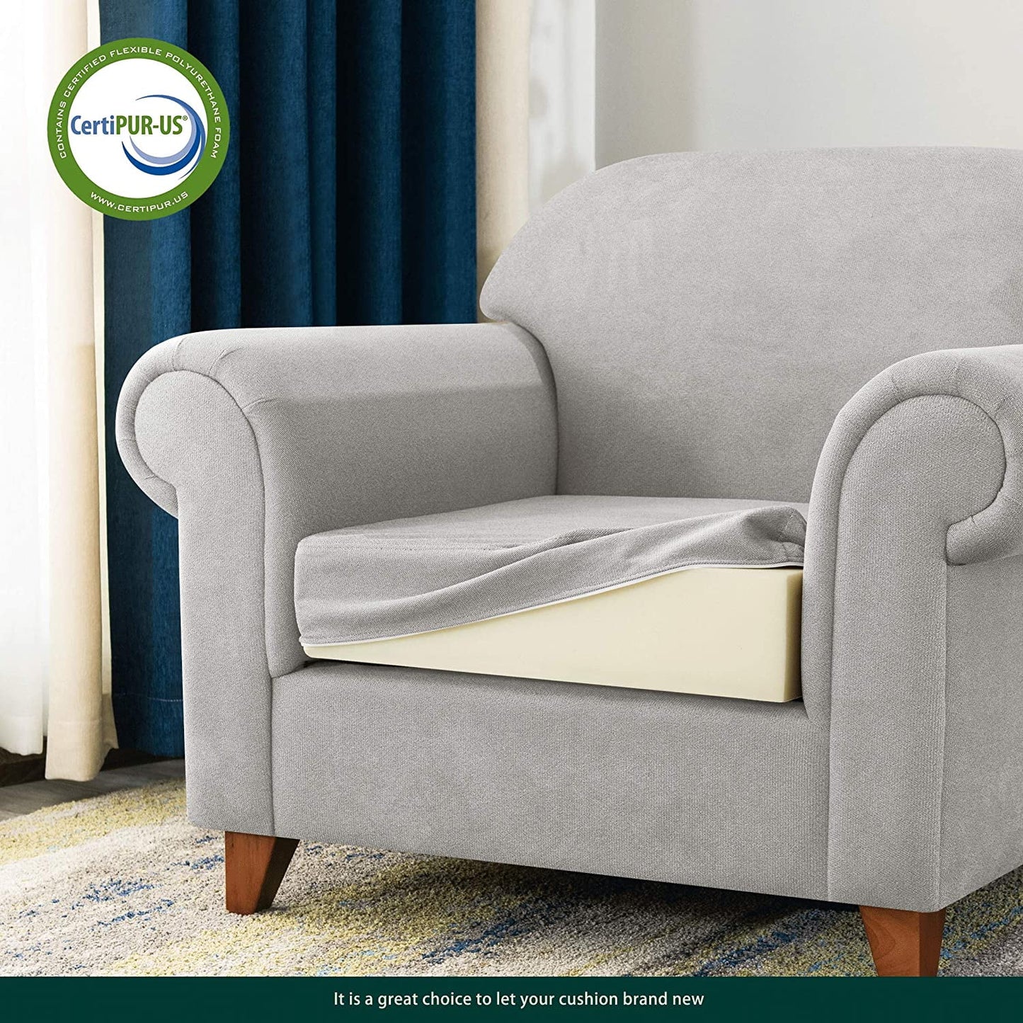 CHUN YI Premium Upholstery Sofa Cushion Foam White Replacement Couch Cushions