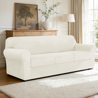 CHUN YI Velvet Armchair Cover, 2-Pieces High Stretch and Washable Sofa Covers, Non Slip Couch Cover, Luxury Soft Sofa Slipcover for Pet
