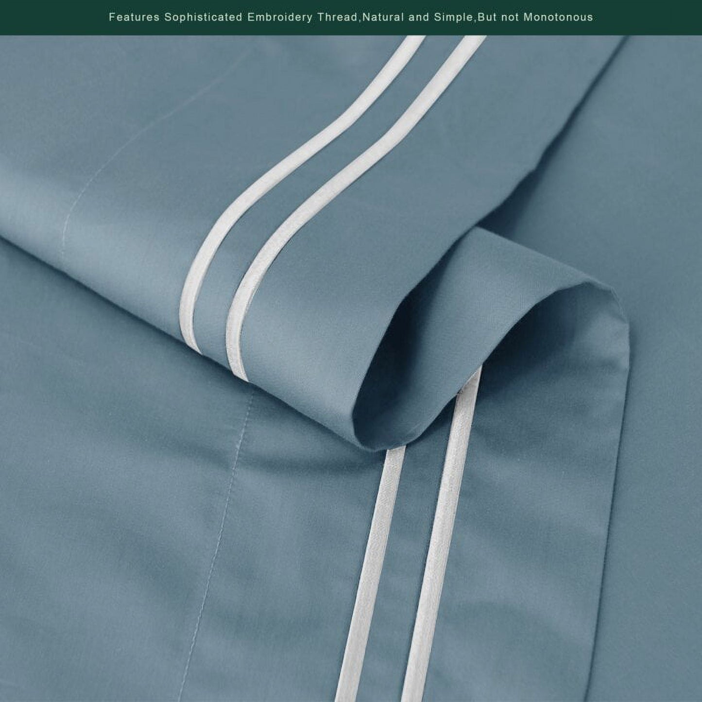 CHUN YI 2 Pieces Pillow Covers Silky Bed Pillowcase Ultra-Soft Breathable Comfortable Pillowcases Set (Twin/Full/Queen,Light Blue)