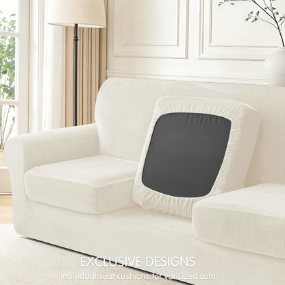 CHUN YI Velvet Armchair Cover, 2-Pieces High Stretch and Washable Sofa Covers, Non Slip Couch Cover, Luxury Soft Sofa Slipcover for Pet