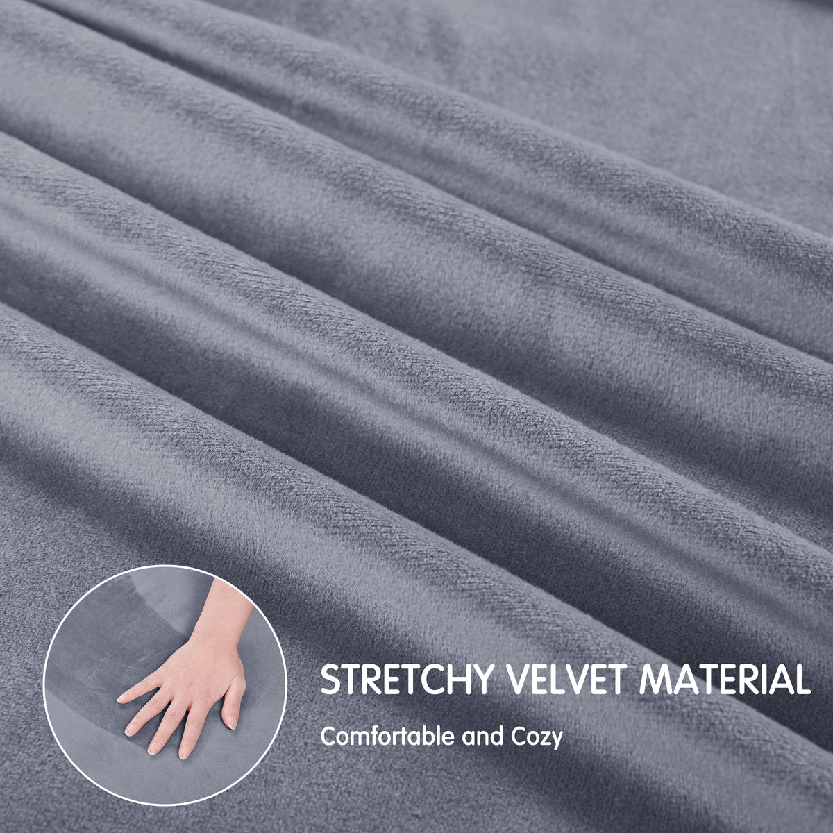 CHUN YI Velvet Armchair Cover, 2-Pieces High Stretch and Washable Sofa Covers, Non Slip Couch Cover, Luxury Soft Sofa Slipcover for Pet