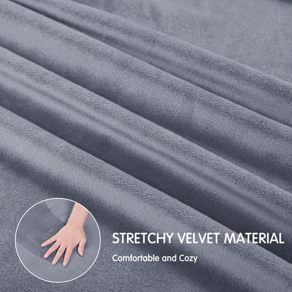 CHUN YI Velvet Armchair Cover, 2-Pieces High Stretch and Washable Sofa Covers, Non Slip Couch Cover, Luxury Soft Sofa Slipcover for Pet
