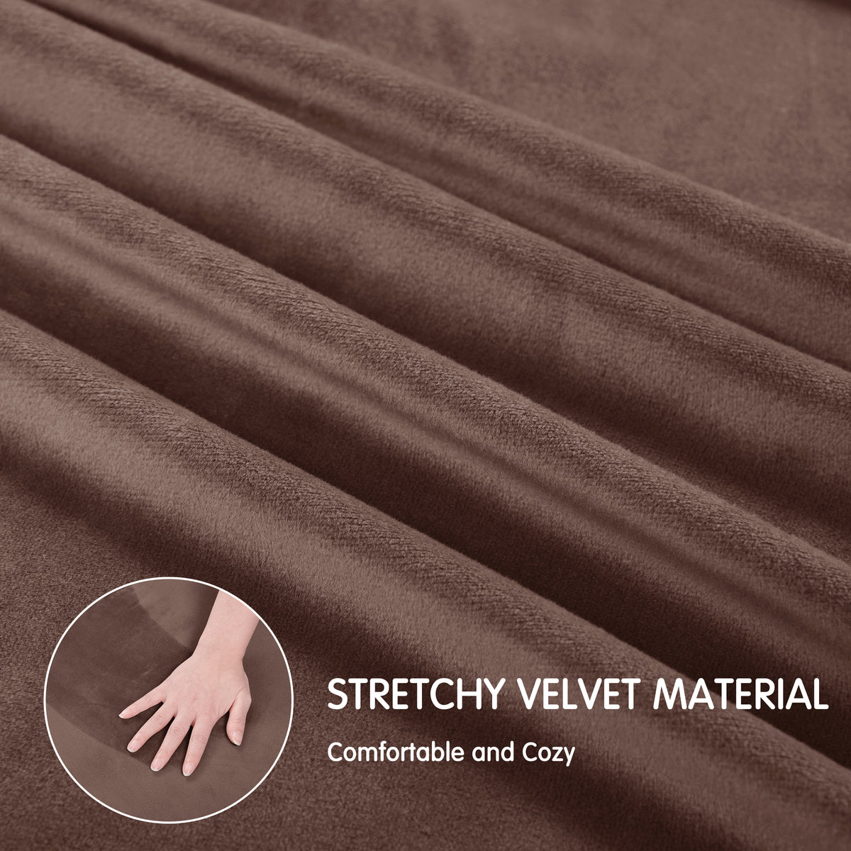 CHUN YI Velvet Armchair Cover, 2-Pieces High Stretch and Washable Sofa Covers, Non Slip Couch Cover, Luxury Soft Sofa Slipcover for Pet