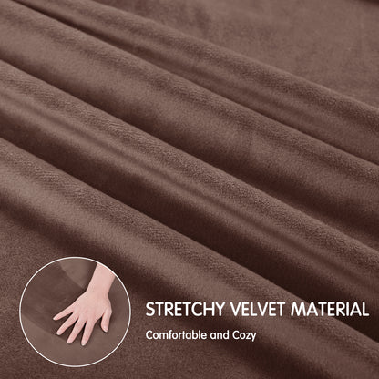 CHUN YI Velvet Armchair Cover, 2-Pieces High Stretch and Washable Sofa Covers, Non Slip Couch Cover, Luxury Soft Sofa Slipcover for Pet