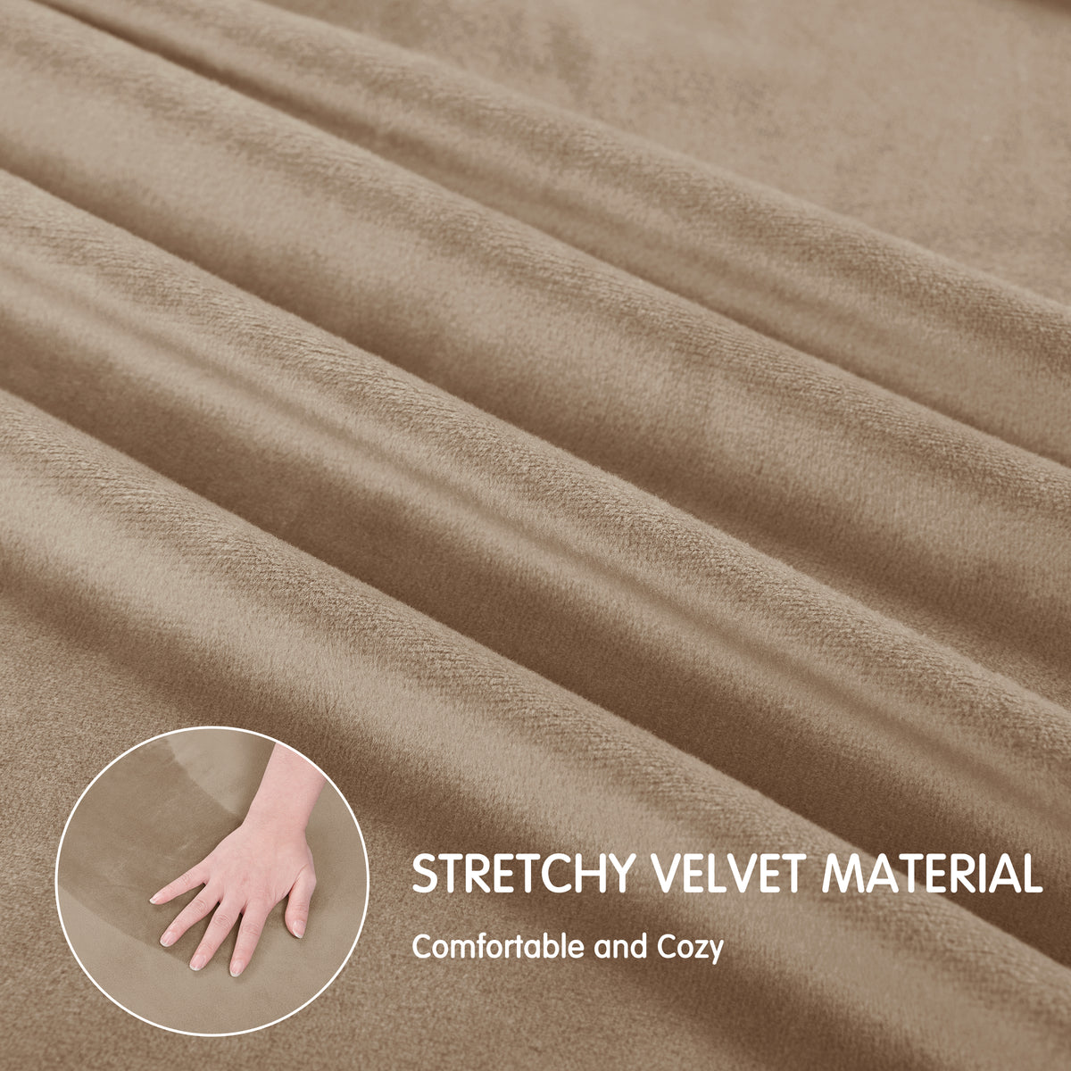 CHUN YI Velvet Armchair Cover, 2-Pieces High Stretch and Washable Sofa Covers, Non Slip Couch Cover, Luxury Soft Sofa Slipcover for Pet