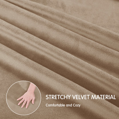 CHUN YI Velvet Armchair Cover, 2-Pieces High Stretch and Washable Sofa Covers, Non Slip Couch Cover, Luxury Soft Sofa Slipcover for Pet