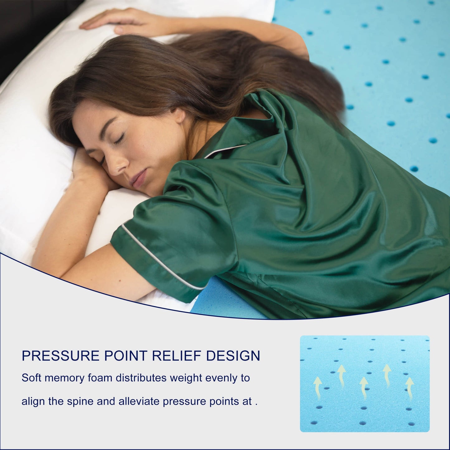 2, 3, or 4 inch Topper Mattress Memory Foam Gel-Infused Cooling Ventilated Mattress