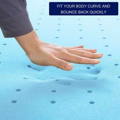 2, 3, or 4 inch Topper Mattress Memory Foam Gel-Infused Cooling Ventilated Mattress