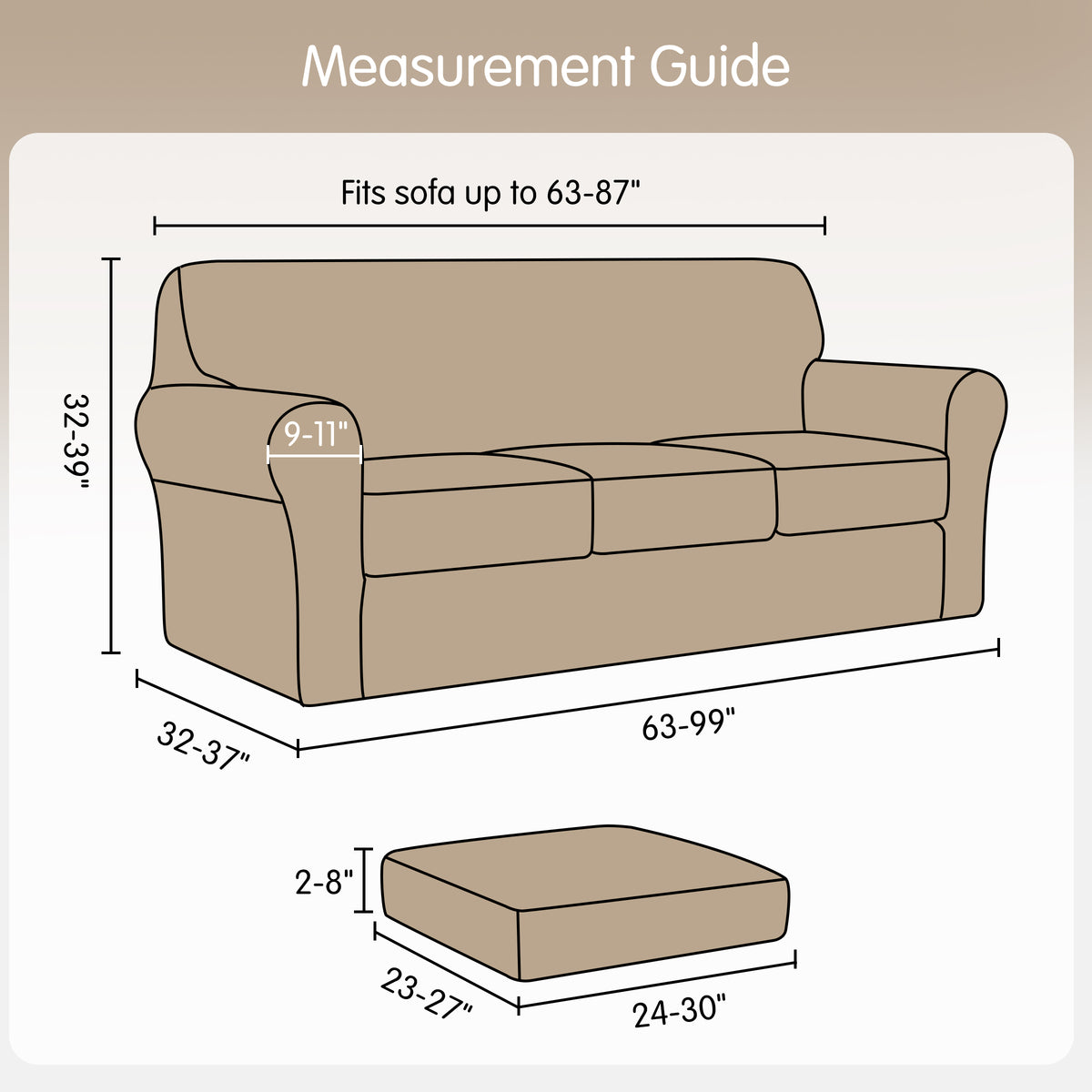 CHUN YI Velvet Armchair Cover, 2-Pieces High Stretch and Washable Sofa Covers, Non Slip Couch Cover, Luxury Soft Sofa Slipcover for Pet