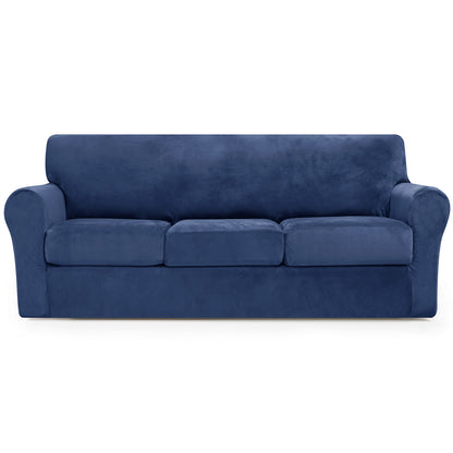 CHUN YI Velvet Armchair Cover, 2-Pieces High Stretch and Washable Sofa Covers, Non Slip Couch Cover, Luxury Soft Sofa Slipcover for Pet
