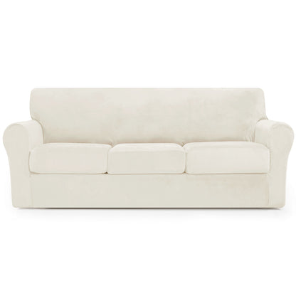 CHUN YI Velvet Armchair Cover, 2-Pieces High Stretch and Washable Sofa Covers, Non Slip Couch Cover, Luxury Soft Sofa Slipcover for Pet