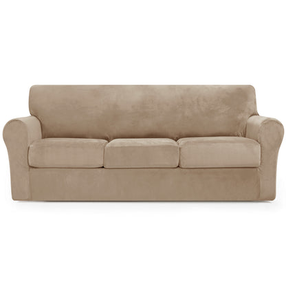 CHUN YI Velvet Armchair Cover, 2-Pieces High Stretch and Washable Sofa Covers, Non Slip Couch Cover, Luxury Soft Sofa Slipcover for Pet